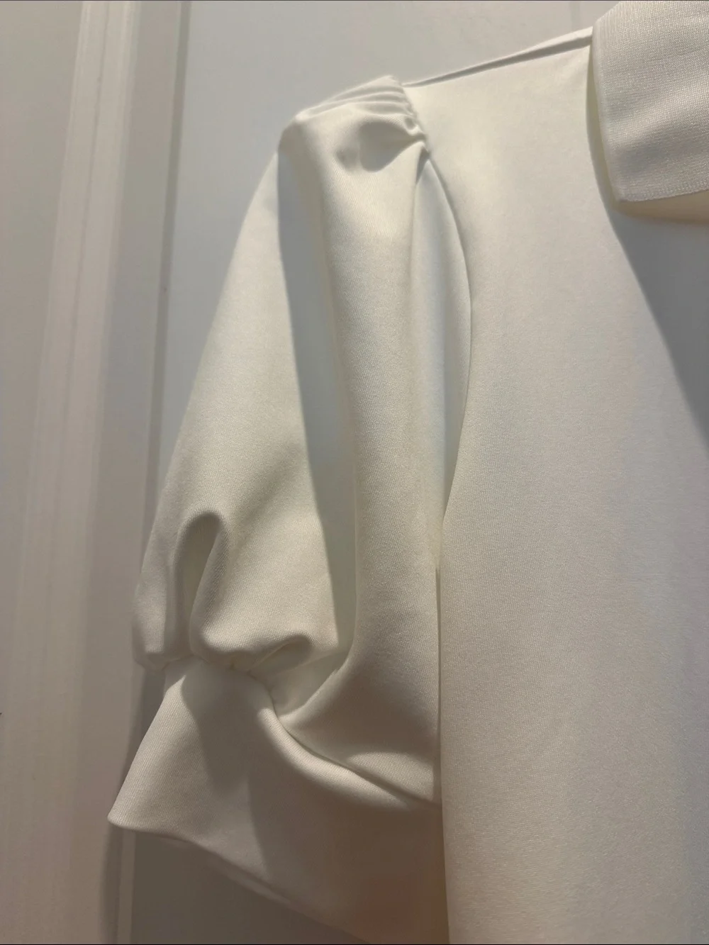 Tuckernuck Tuck Sport White Puff-Sleeve Polo Blouse Small